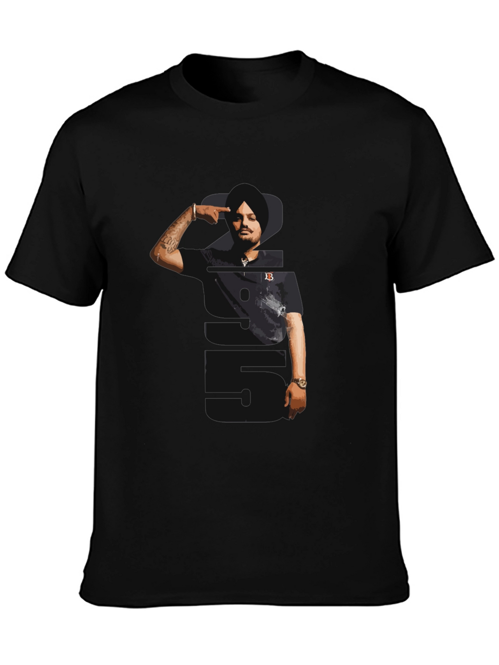 Sidhu Moose Wala Tribute Graphic Tee - Black