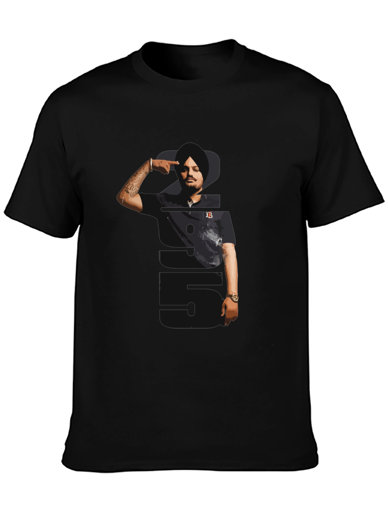 Sidhu Moose Wala Tribute Graphic Tee - Black