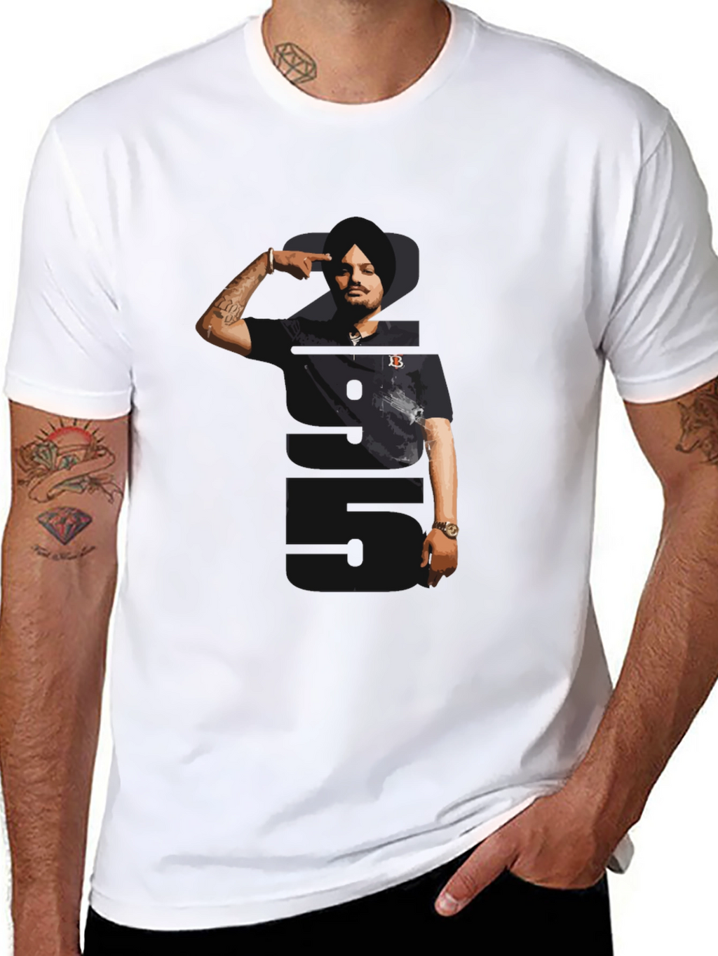 Sidhu Moose Wala Tribute Graphic Tee - Black
