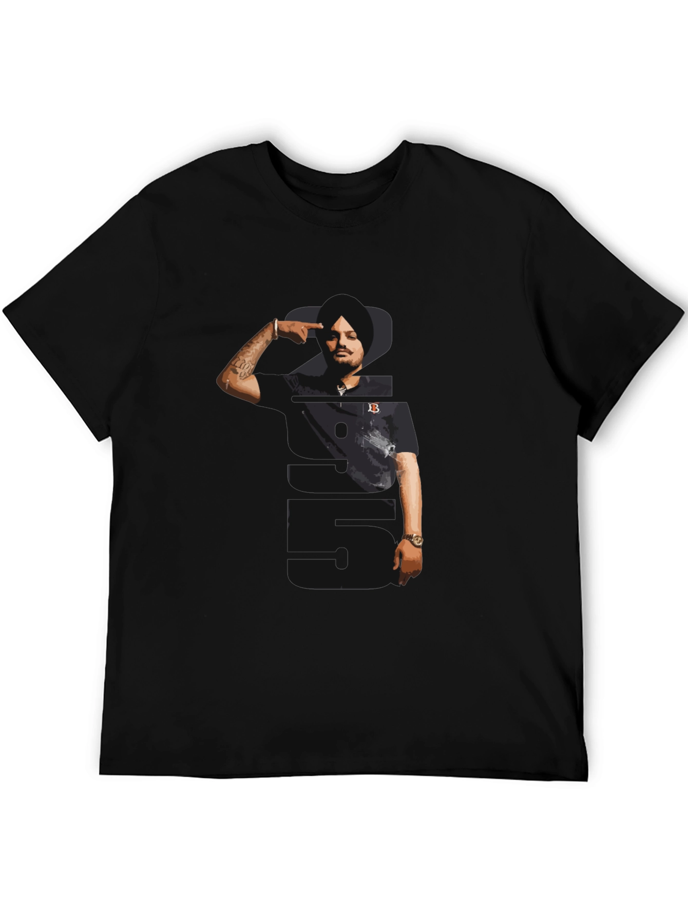 Sidhu Moose Wala Tribute Graphic Tee - Black