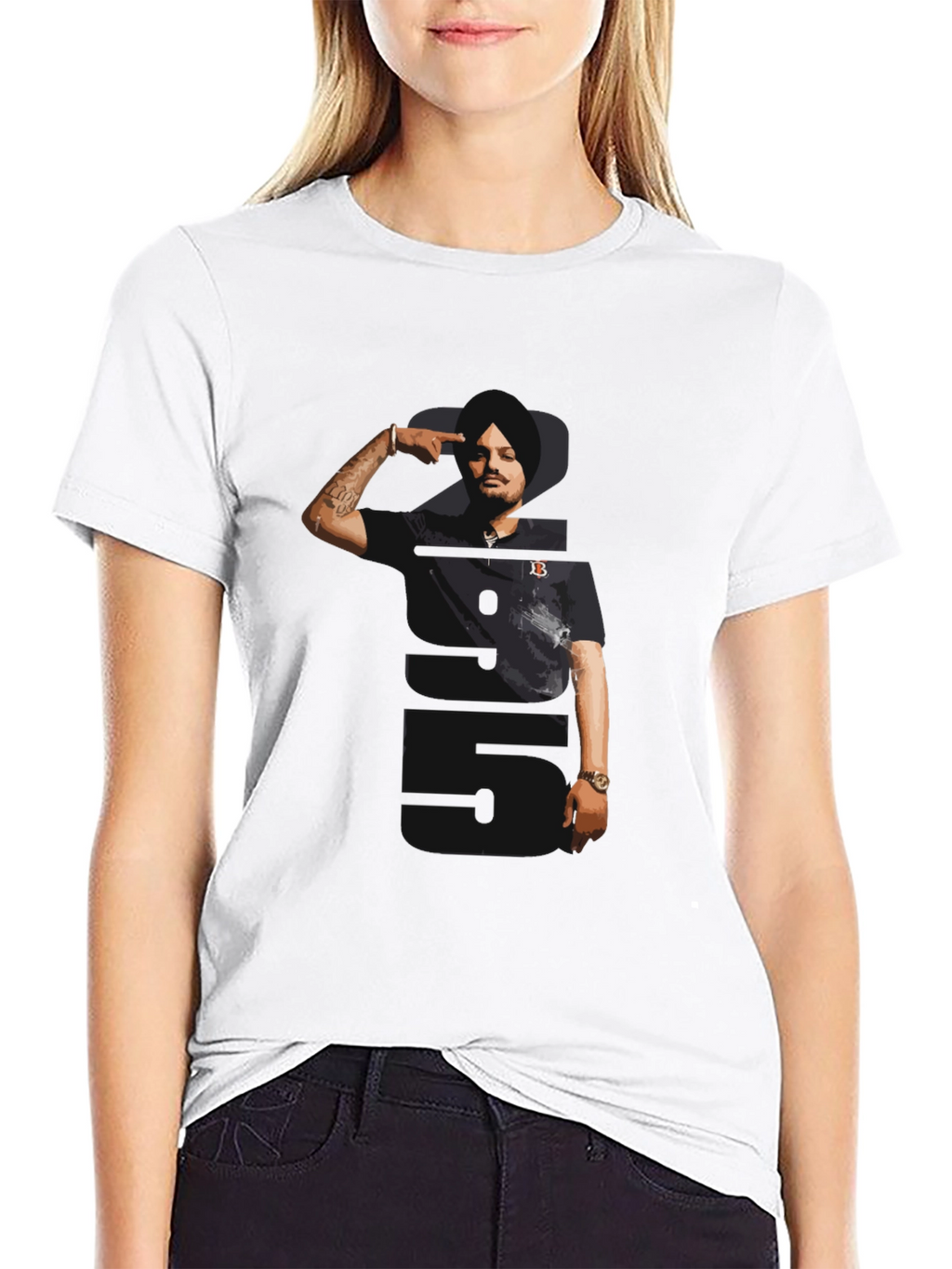 Sidhu Moose Wala Tribute Graphic Tee - Black