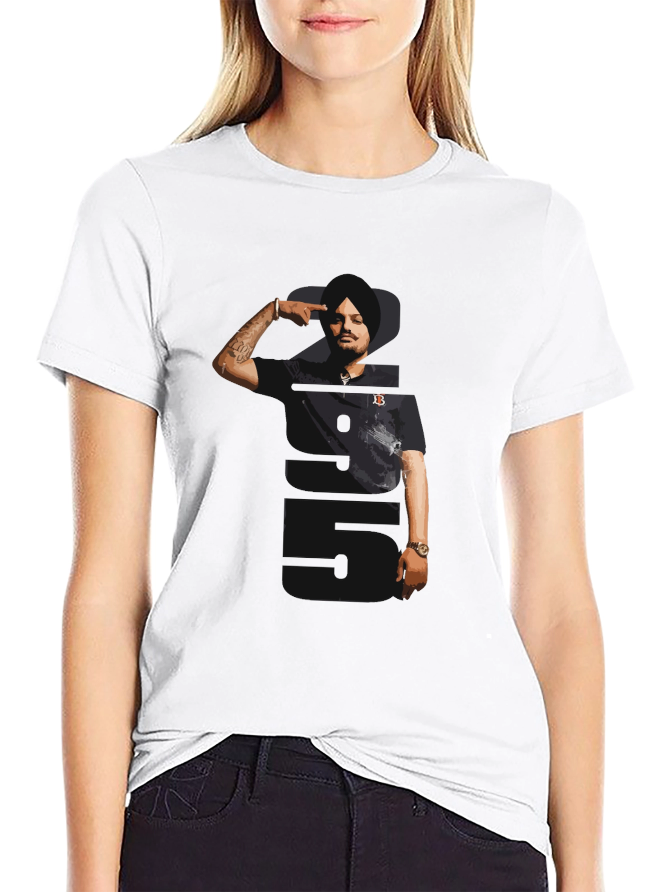 Sidhu Moose Wala Tribute Graphic Tee - Black