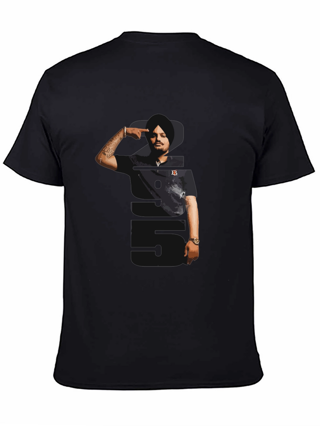 Sidhu Moose Wala Tribute Graphic Tee - Black