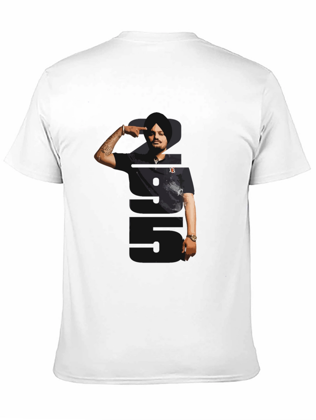 Sidhu Moose Wala Tribute Graphic Tee - Black