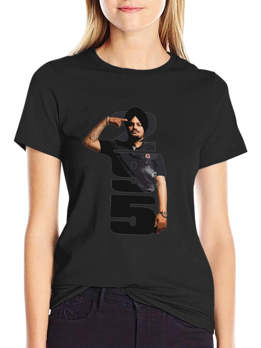 Sidhu Moose Wala Tribute Graphic Tee - Black