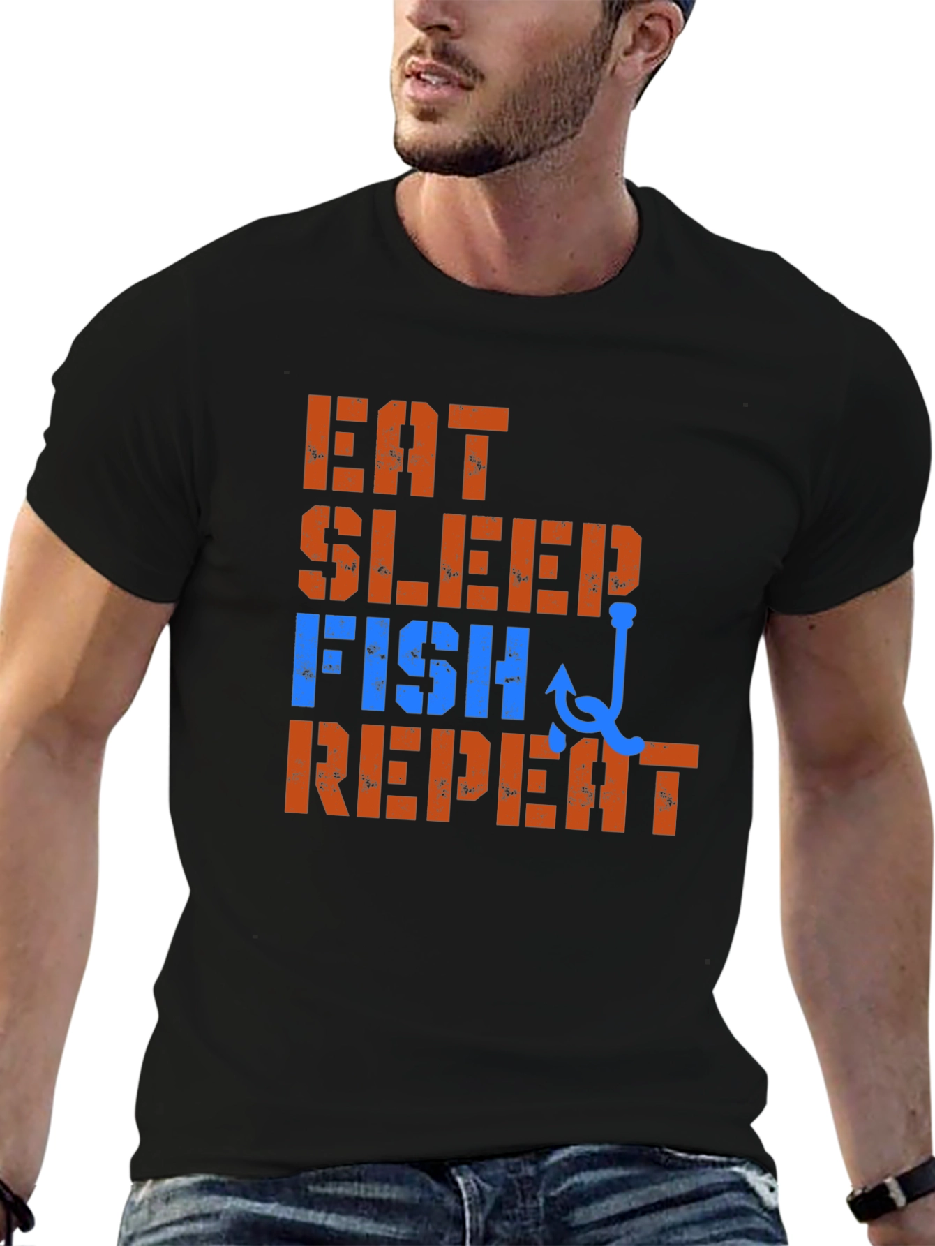 Eat Sleep Fish Repeat T-Shirt - Fishing Lover Tee