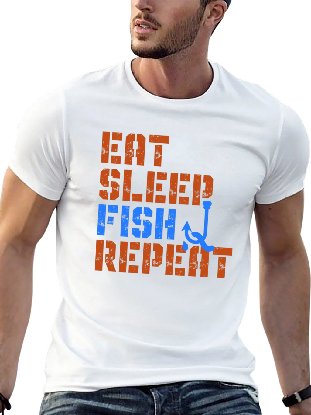 Eat Sleep Fish Repeat T-Shirt - Fishing Lover Tee