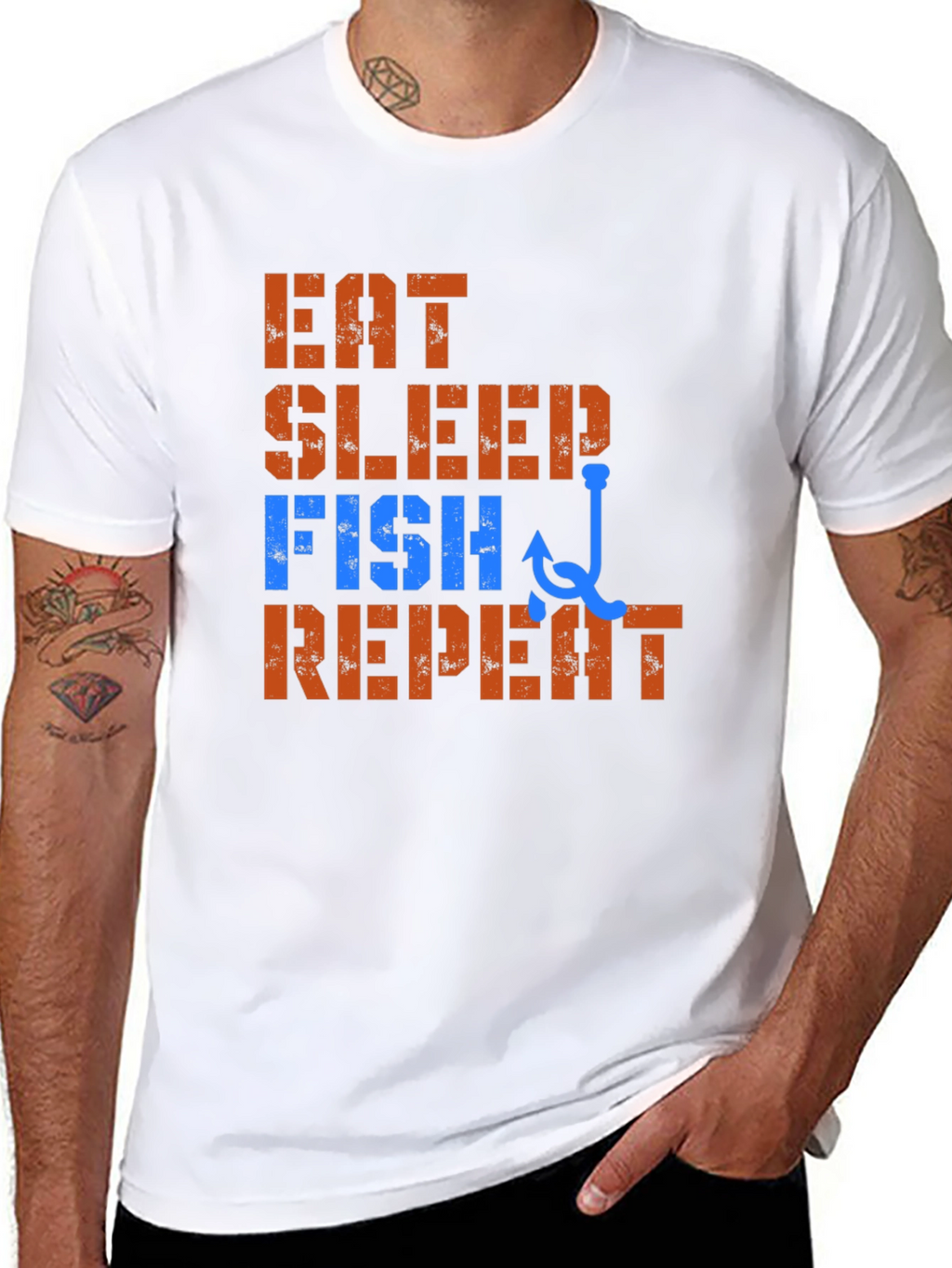 Eat Sleep Fish Repeat T-Shirt - Fishing Lover Tee