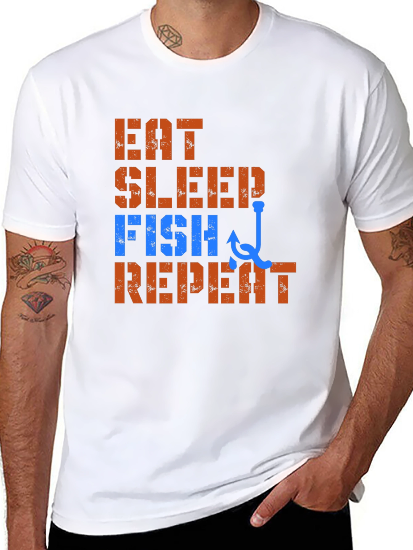 Eat Sleep Fish Repeat T-Shirt - Fishing Lover Tee