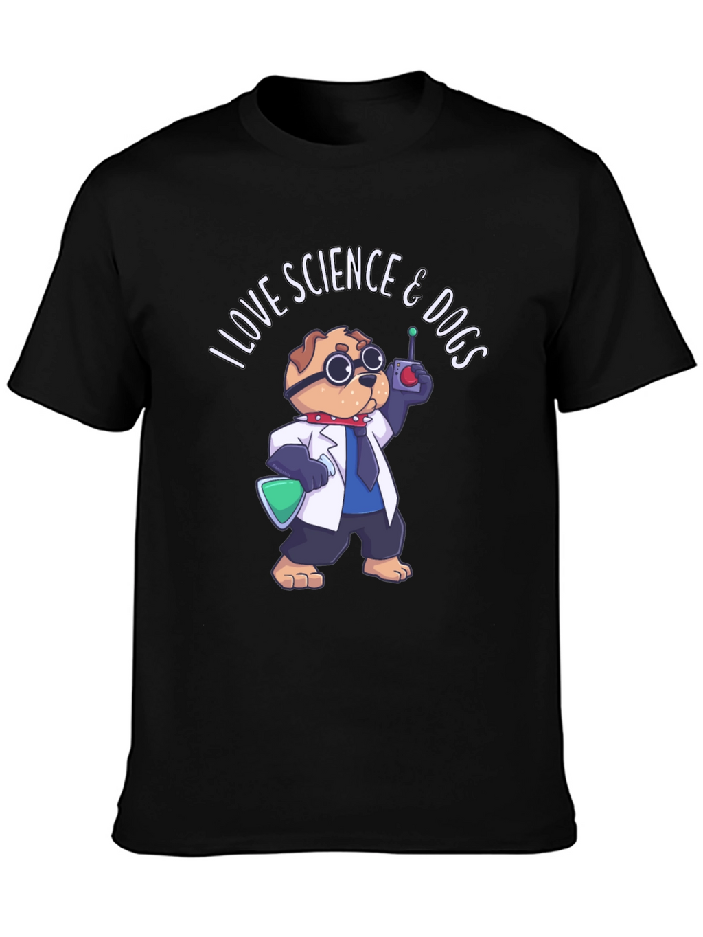 Science & Dogs T-Shirt - Black Cotton Tee