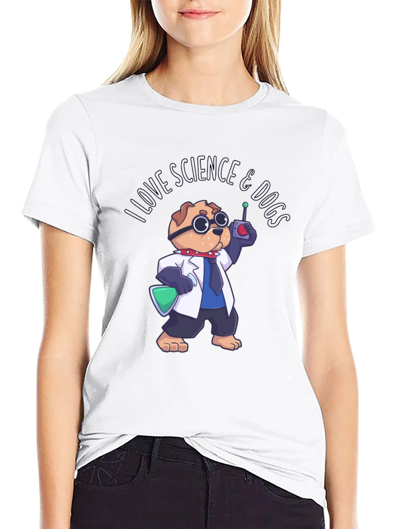 Science & Dogs T-Shirt - Black Cotton Tee