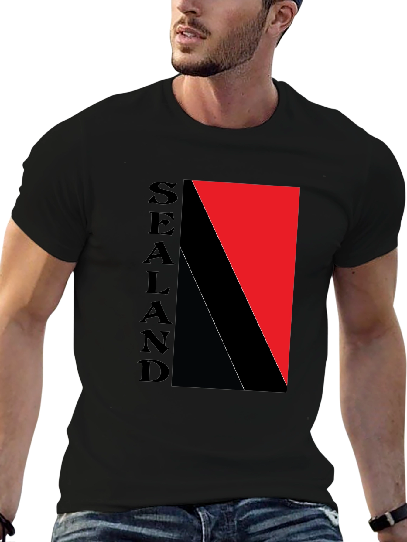 Sealand Flag Graphic Black T-Shirt