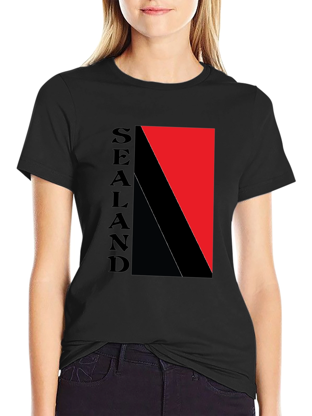 Sealand Flag Graphic Black T-Shirt