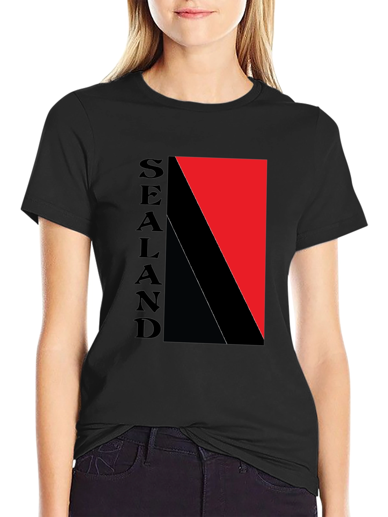 Sealand Flag Graphic Black T-Shirt