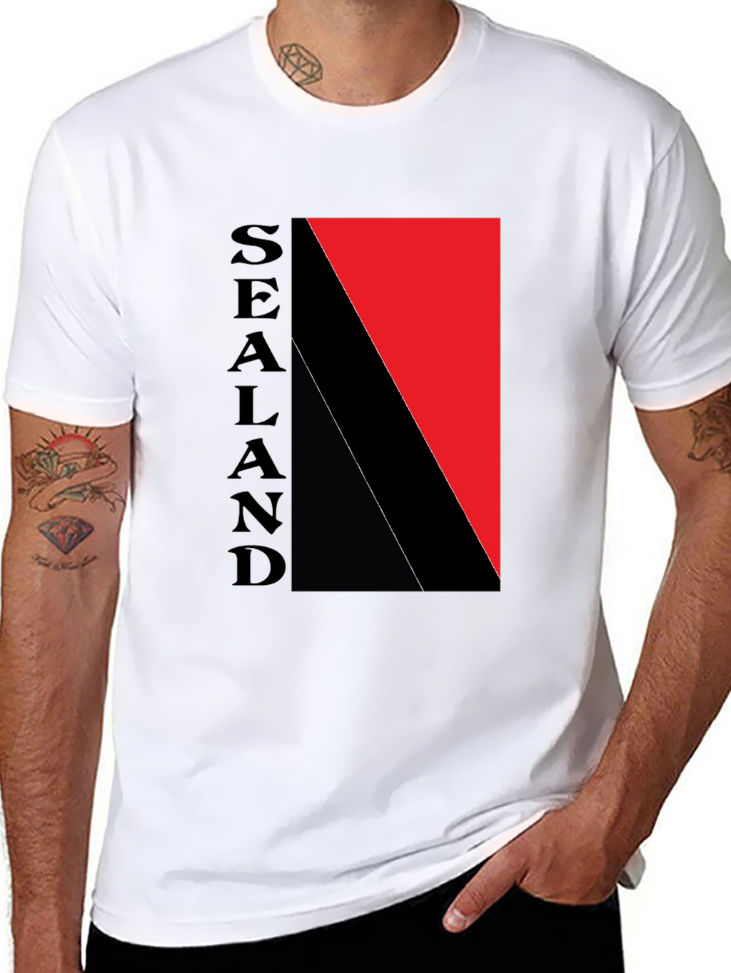 Sealand Flag Graphic Black T-Shirt