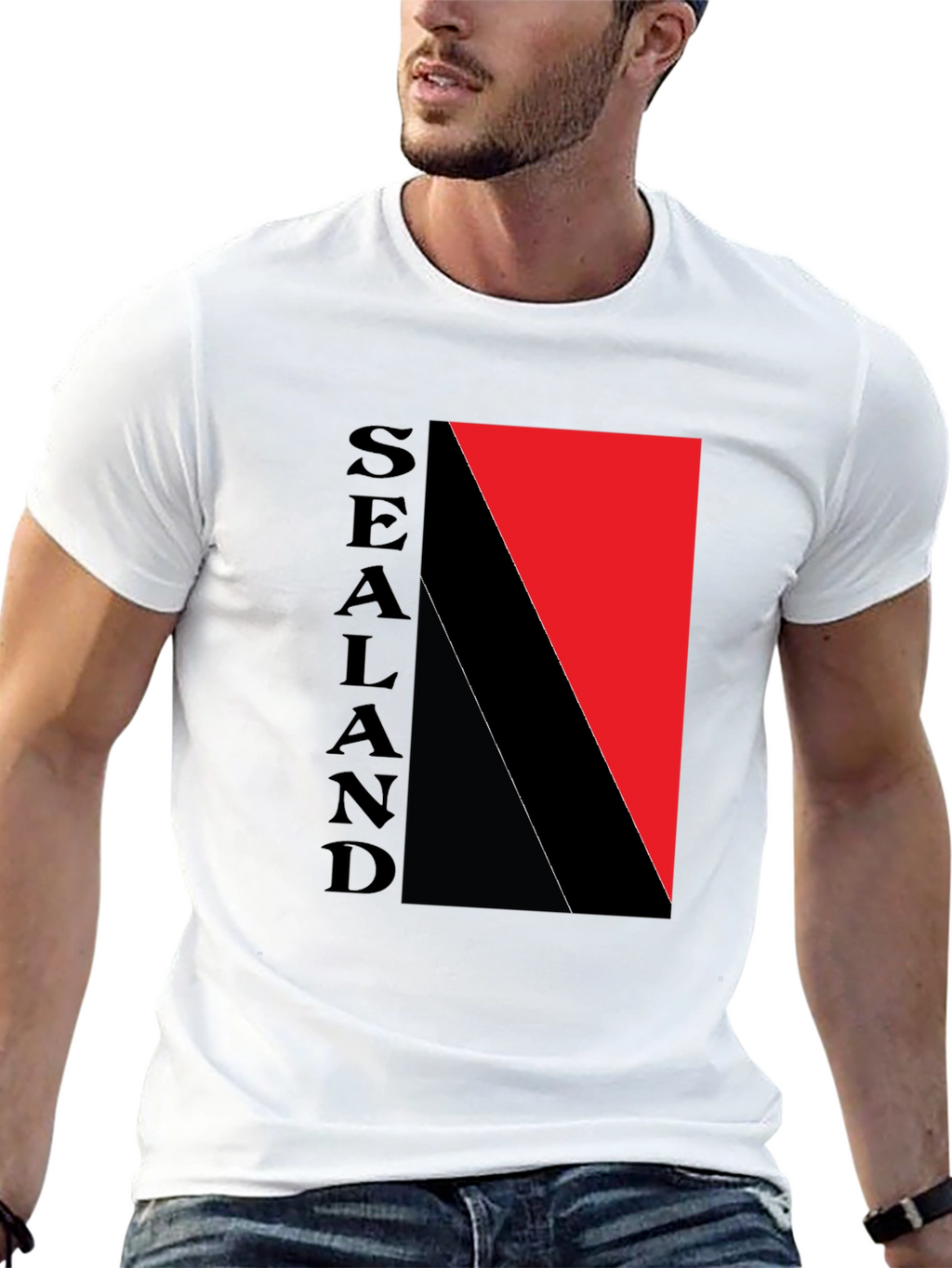 Sealand Flag Graphic Black T-Shirt