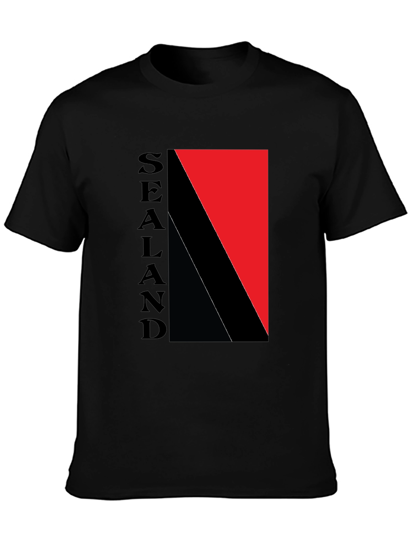 Sealand Flag Graphic Black T-Shirt