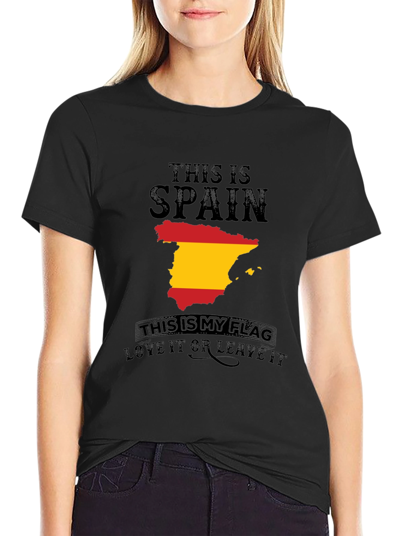 Spain Flag Graphic T-Shirt - Love It or Leave It