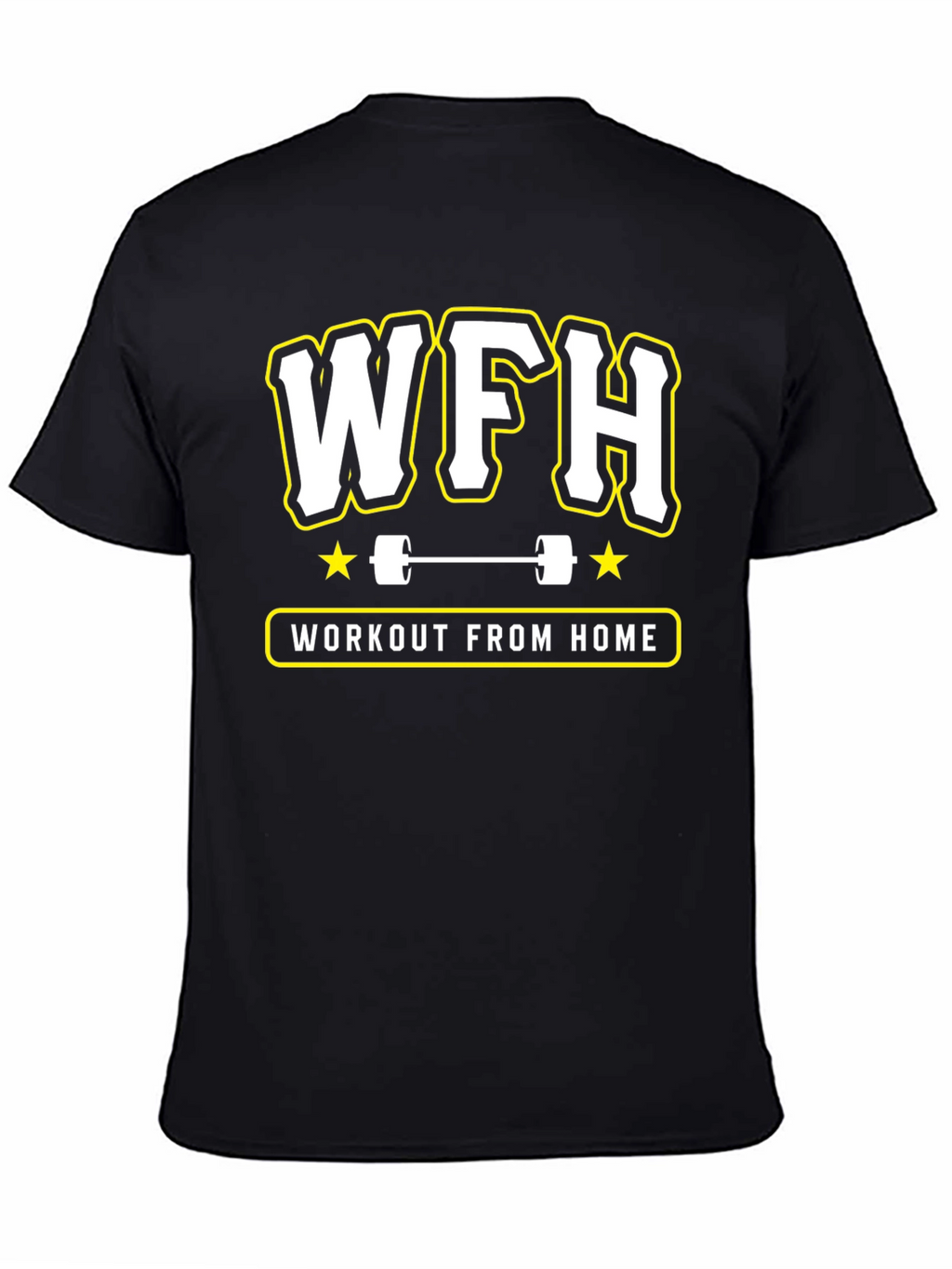 WFH Workout From Home Black T-Shirt