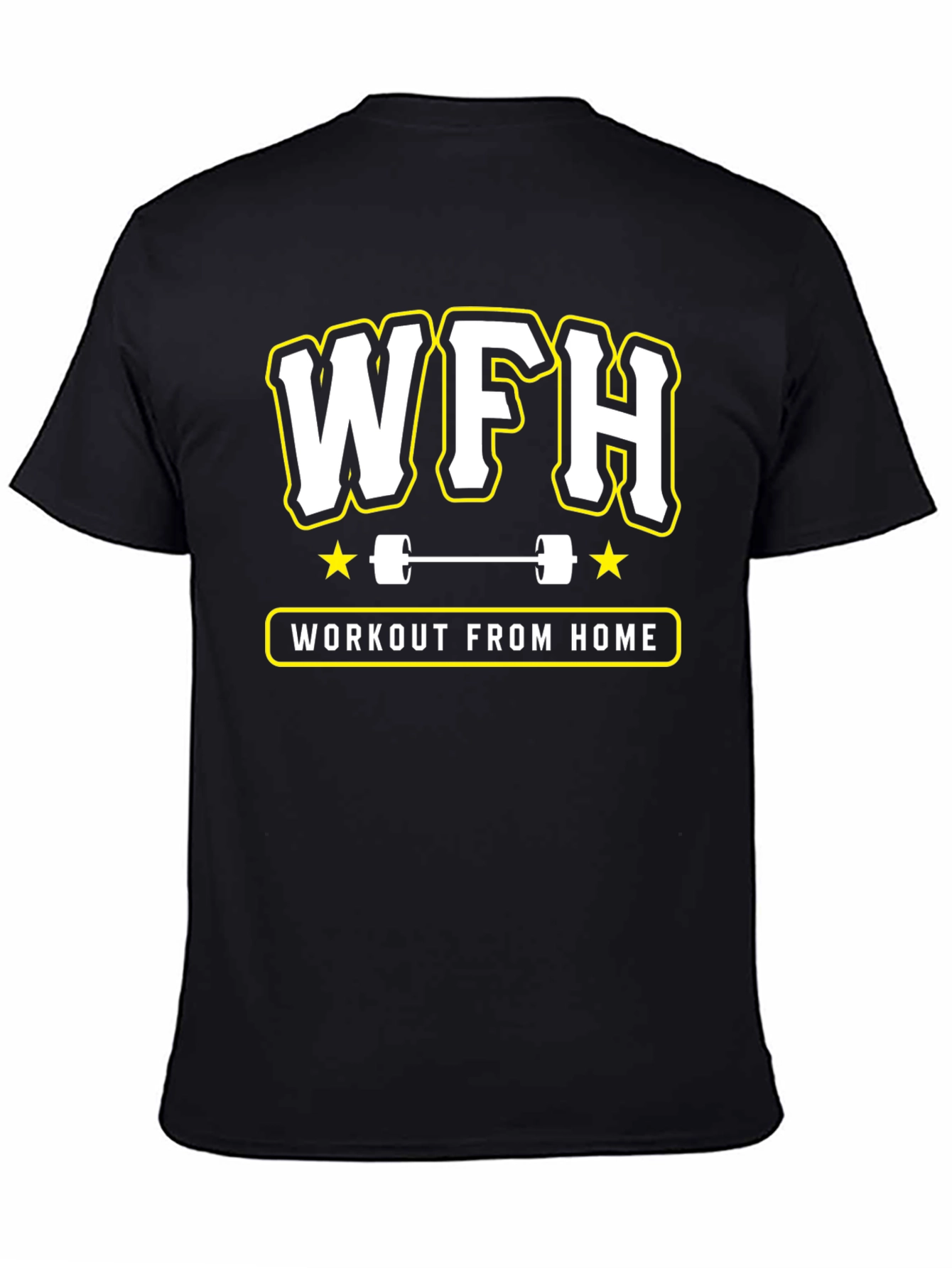 WFH Workout From Home Black T-Shirt