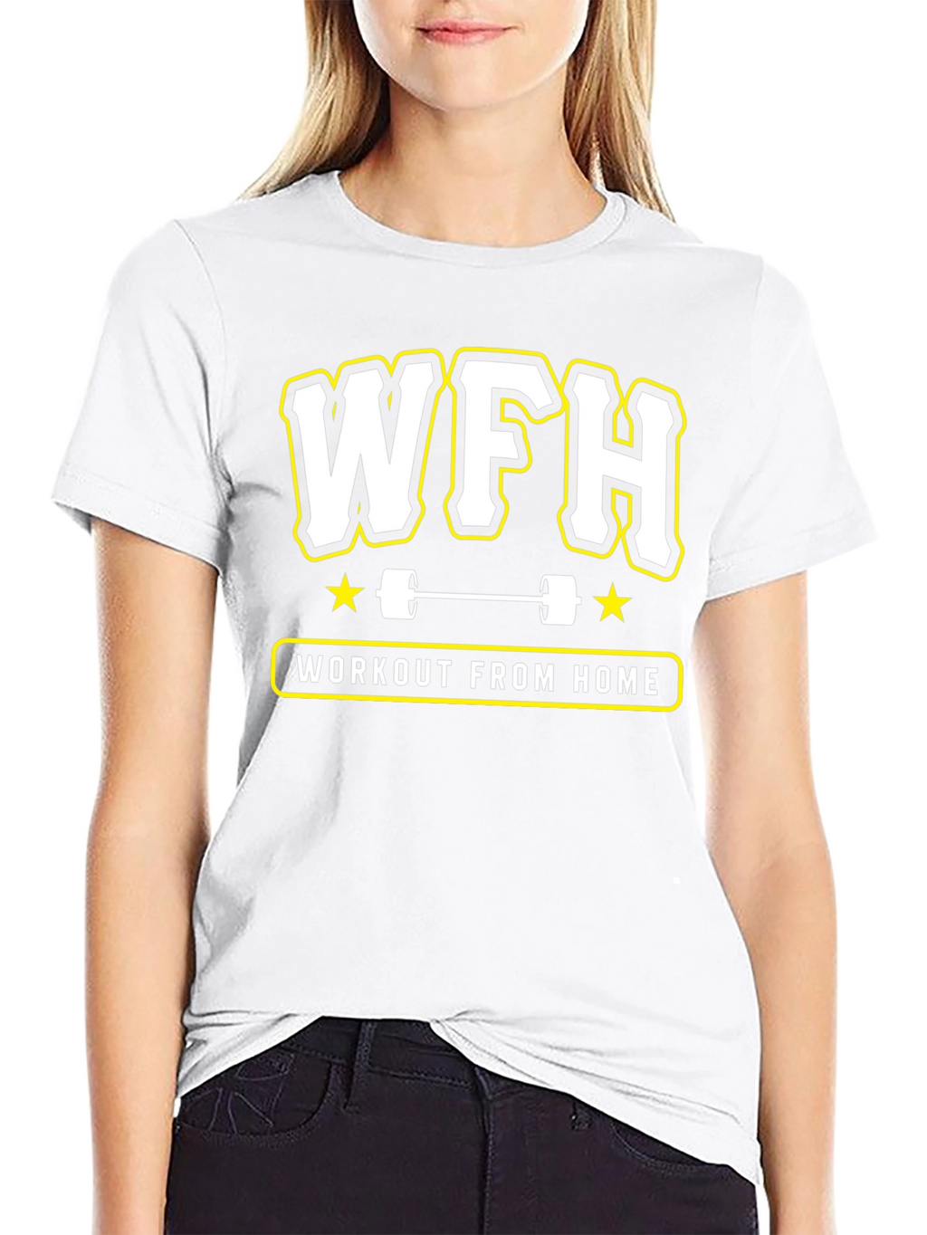 WFH Workout From Home Black T-Shirt