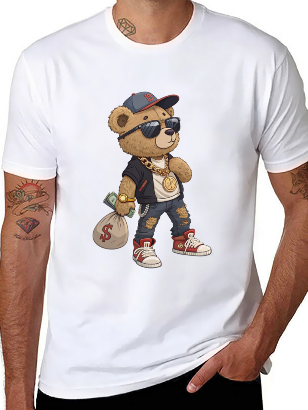 Urban Teddy Bear Graphic Tee - Cool & Stylish