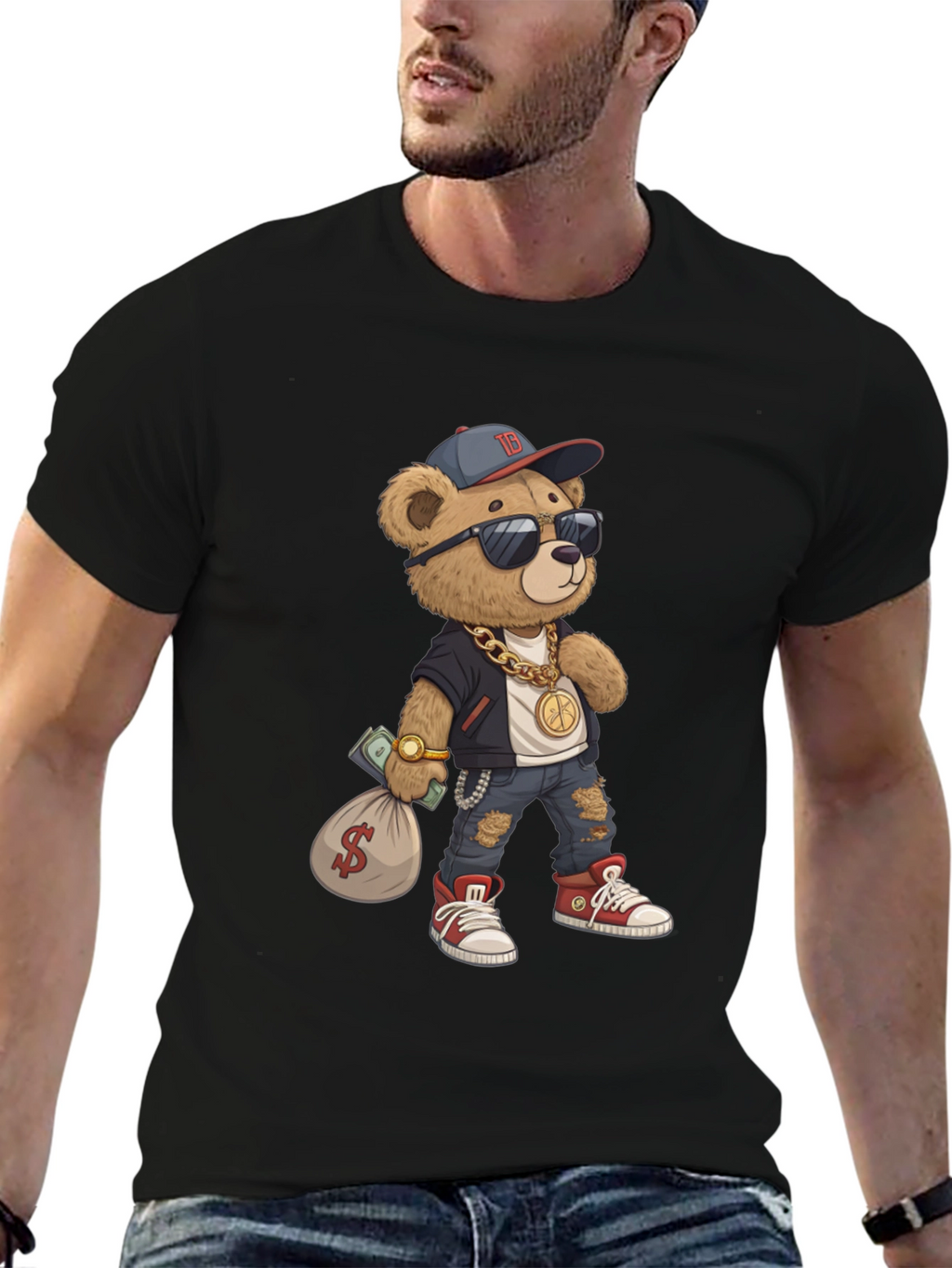Urban Teddy Bear Graphic Tee - Cool & Stylish