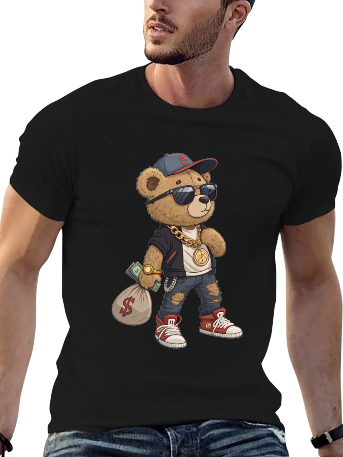 Urban Teddy Bear Graphic Tee - Cool & Stylish