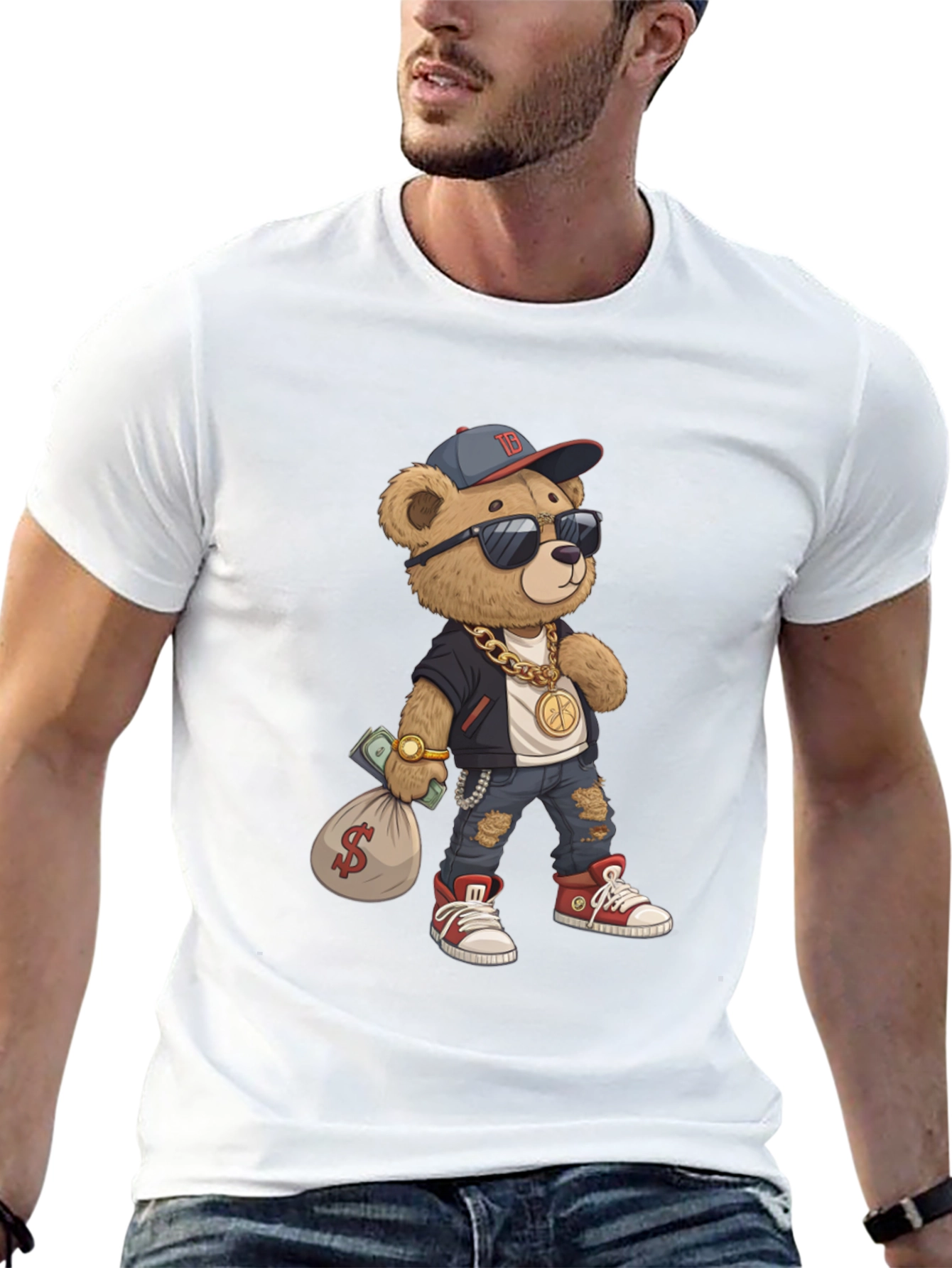 Urban Teddy Bear Graphic Tee - Cool & Stylish