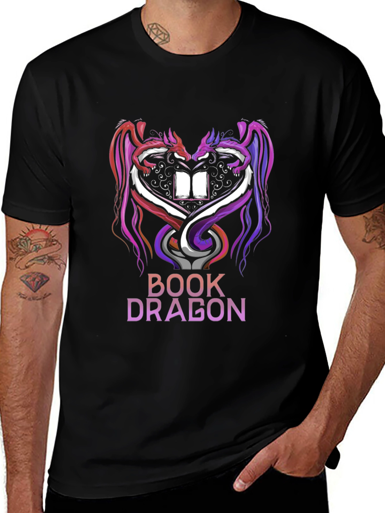 Book Dragon Graphic Tee - Fantasy Lover T-Shirt