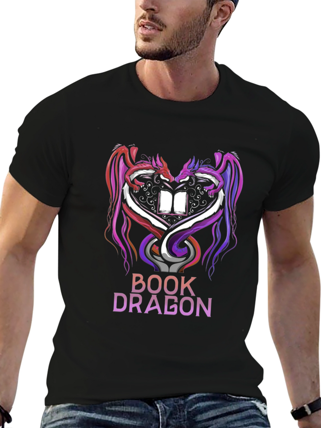 Book Dragon Graphic Tee - Fantasy Lover T-Shirt