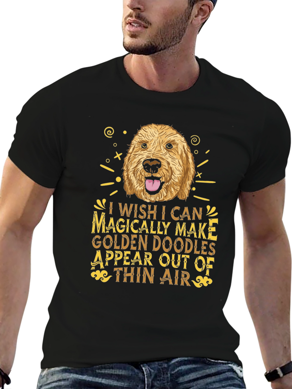 Golden Doodle Wish Graphic Tee - Black