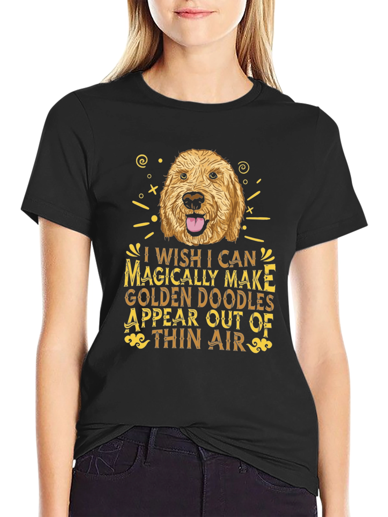 Golden Doodle Wish Graphic Tee - Black