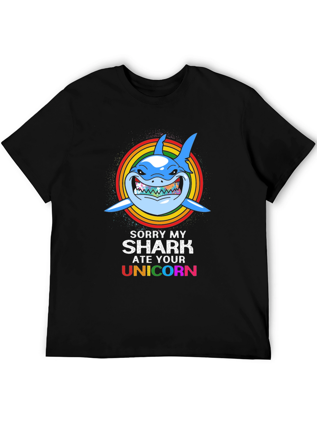 Funny Shark Ate Unicorn Graphic Tee