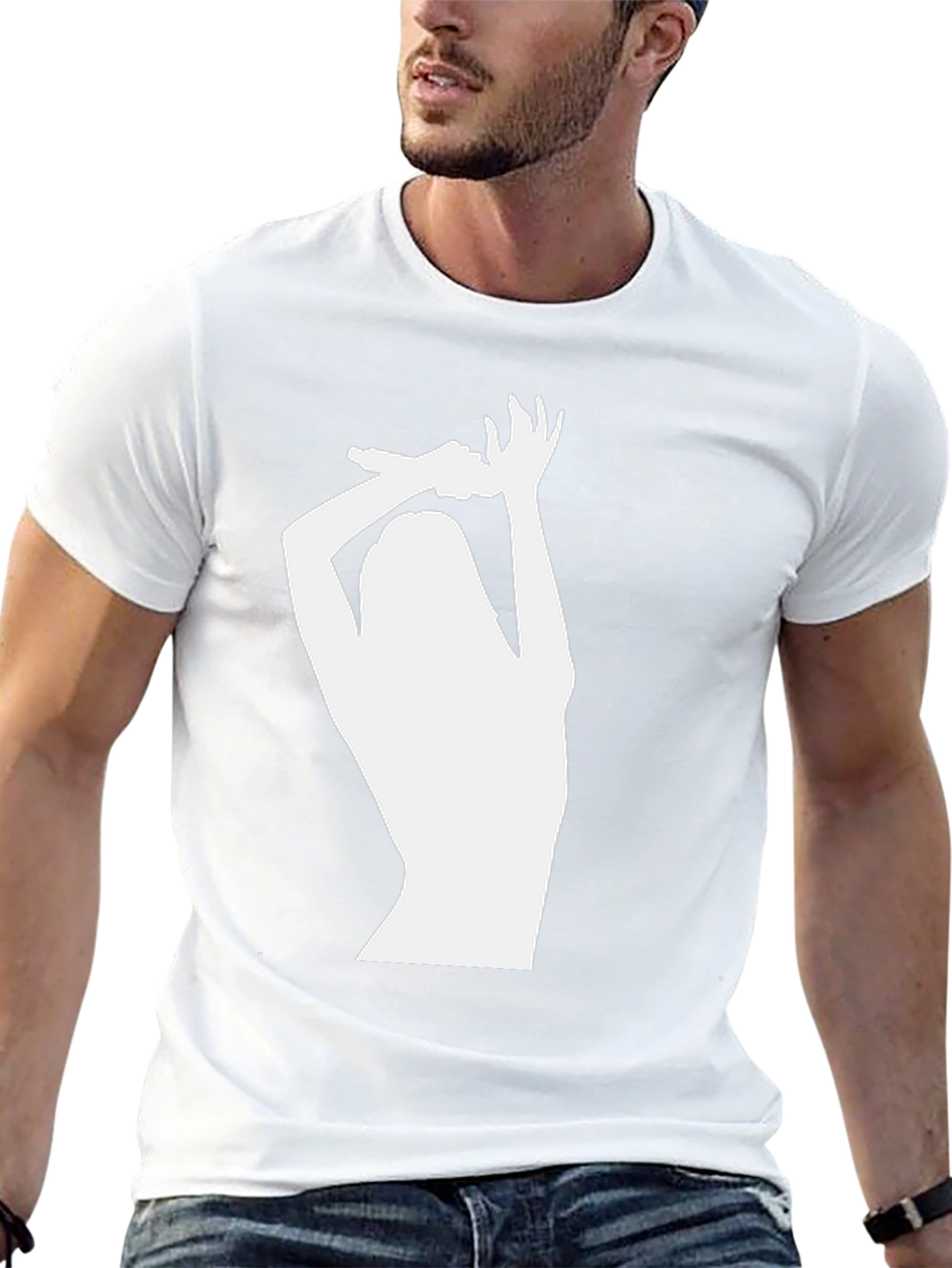 Silhouette Graphic Tee - Black Crew Neck T-Shirt