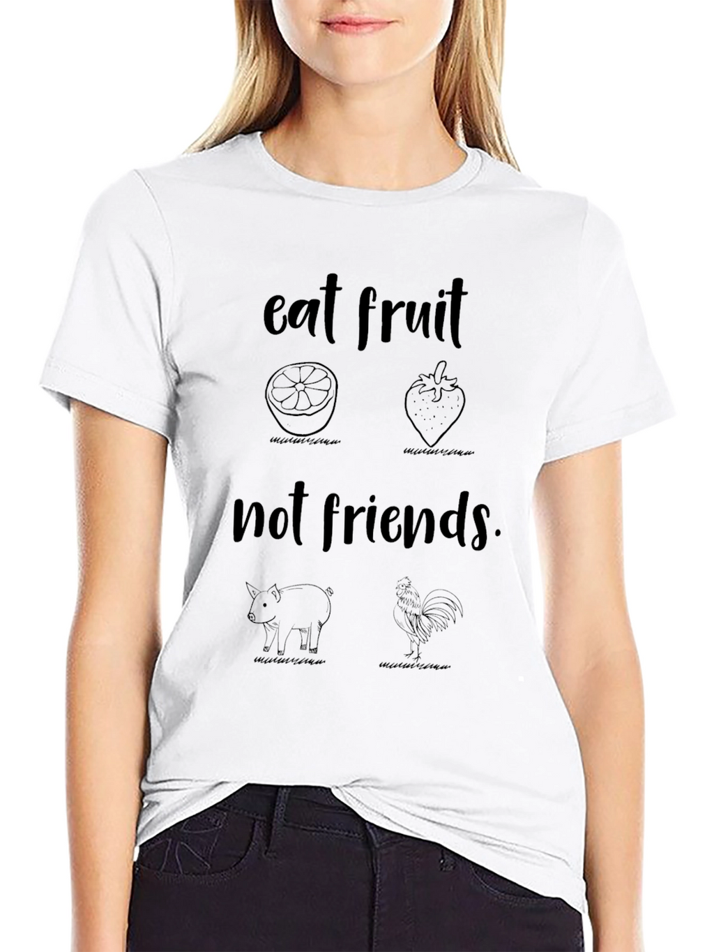 Eat Fruit Not Friends Vegan Graphic Tee