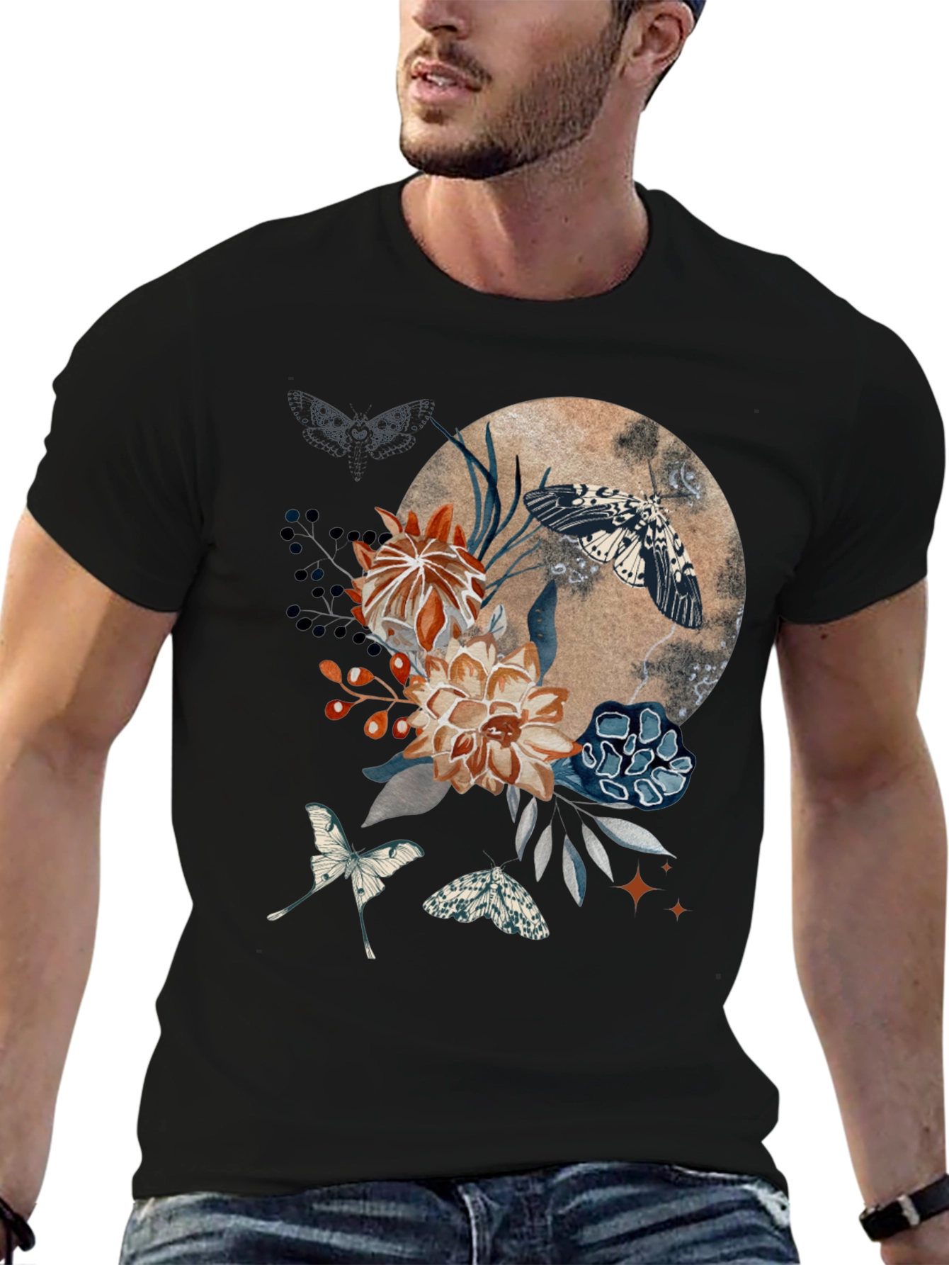 Floral Moth Graphic Tee