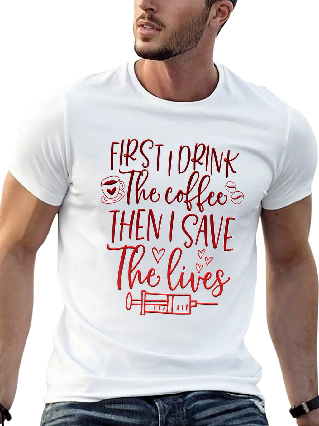 Nurse Coffee Save Lives Black T-Shirt