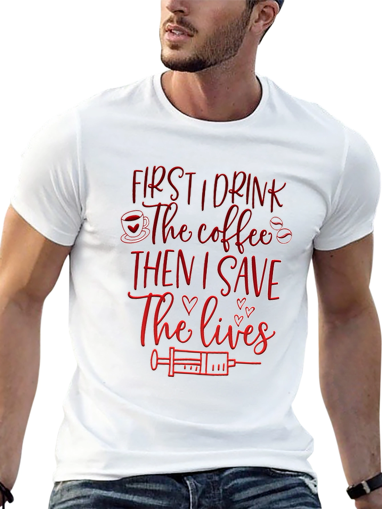 Nurse Coffee Save Lives Black T-Shirt