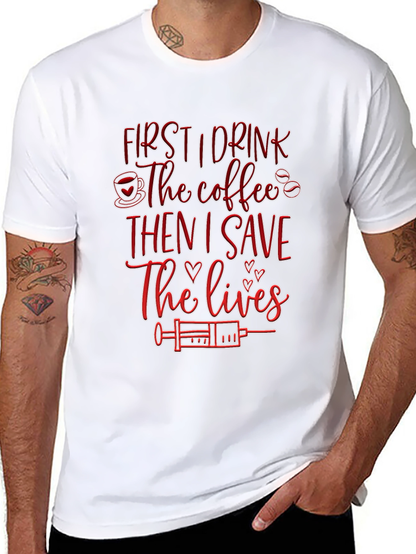 Nurse Coffee Save Lives Black T-Shirt