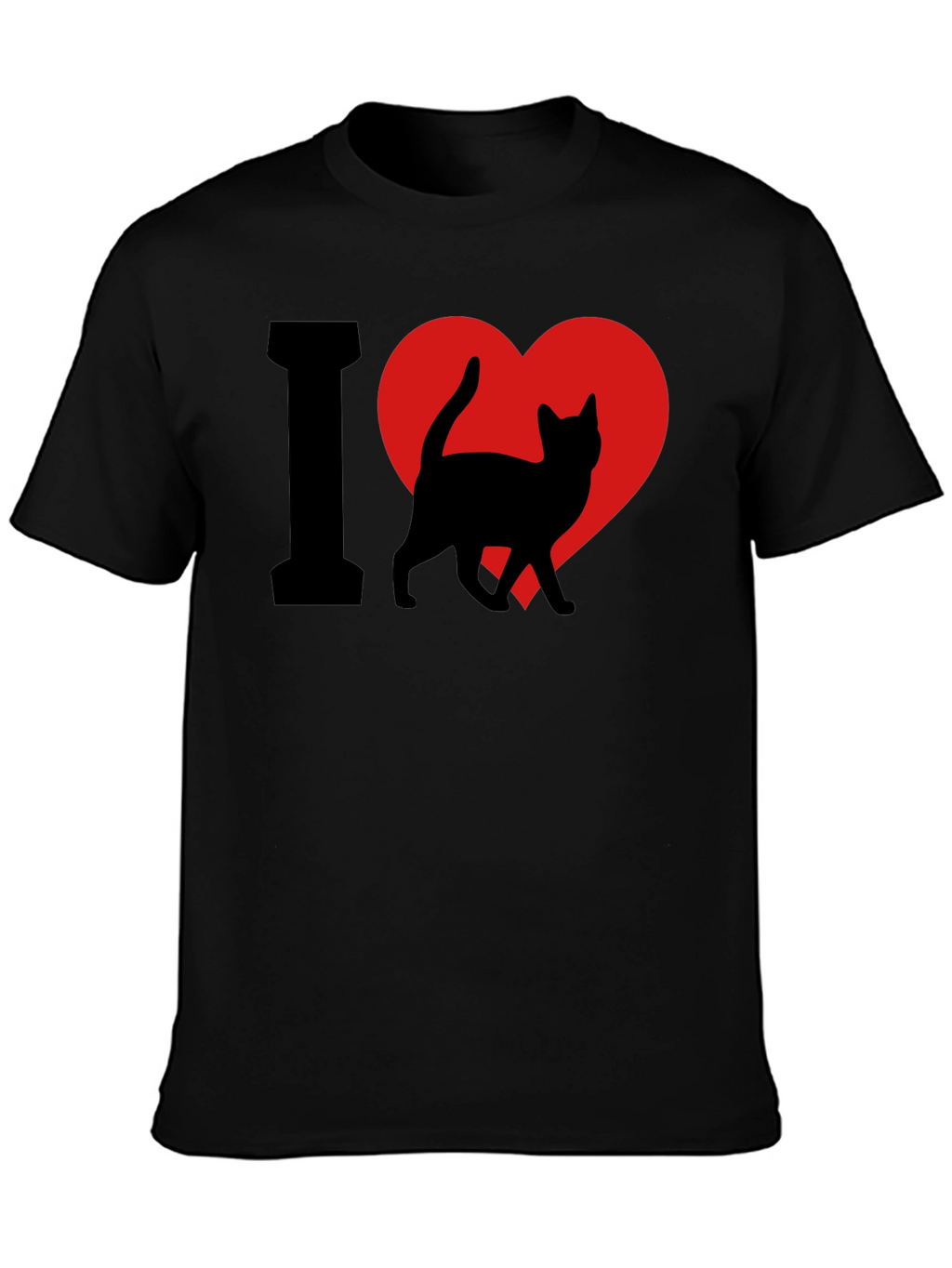 I Heart Cats T-Shirt - Black Cat Lover Tee