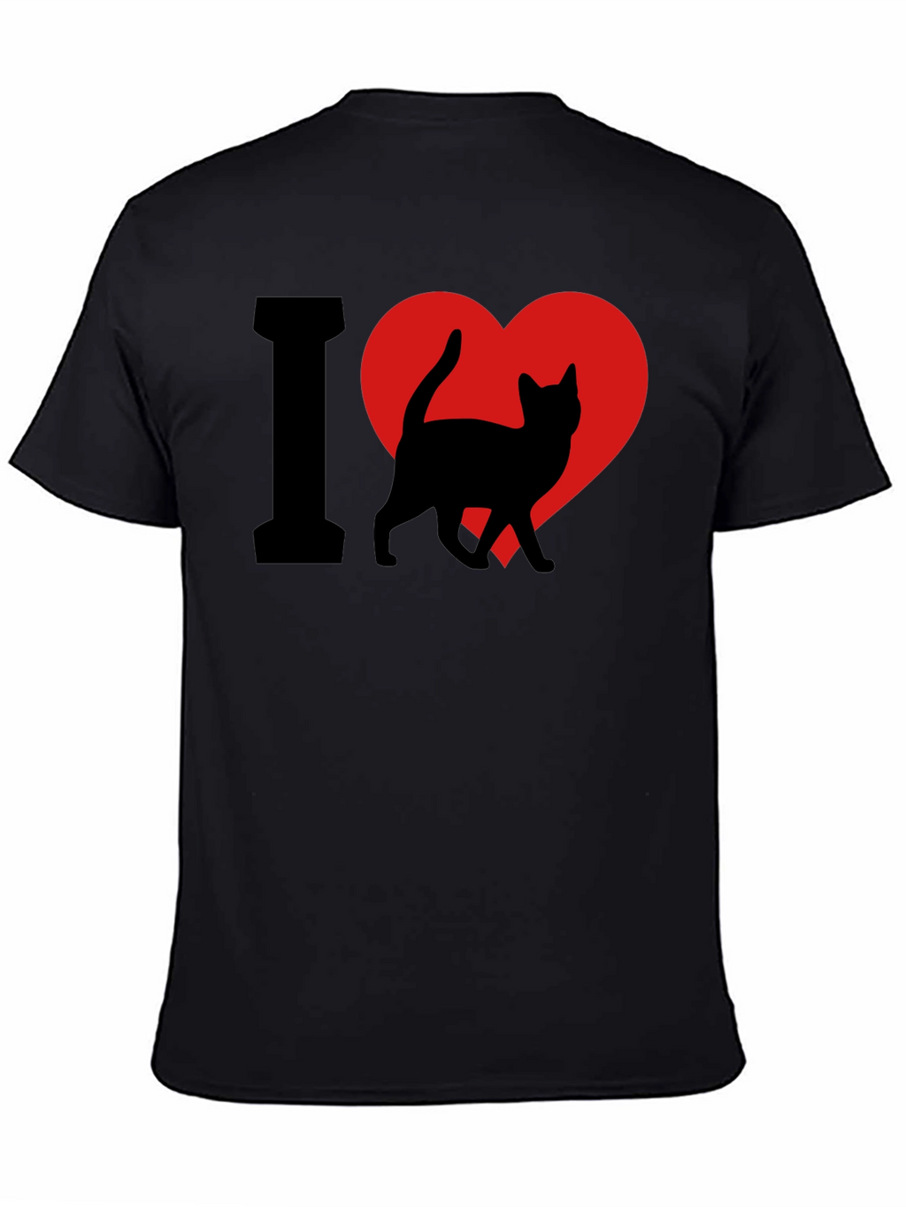 I Heart Cats T-Shirt - Black Cat Lover Tee