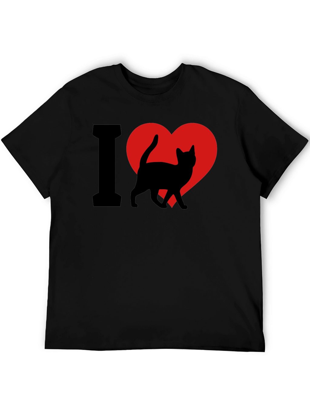 I Heart Cats T-Shirt - Black Cat Lover Tee