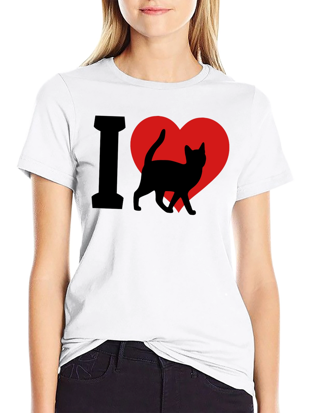 I Heart Cats T-Shirt - Black Cat Lover Tee