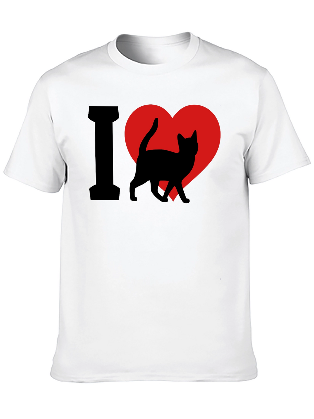 I Heart Cats T-Shirt - Black Cat Lover Tee