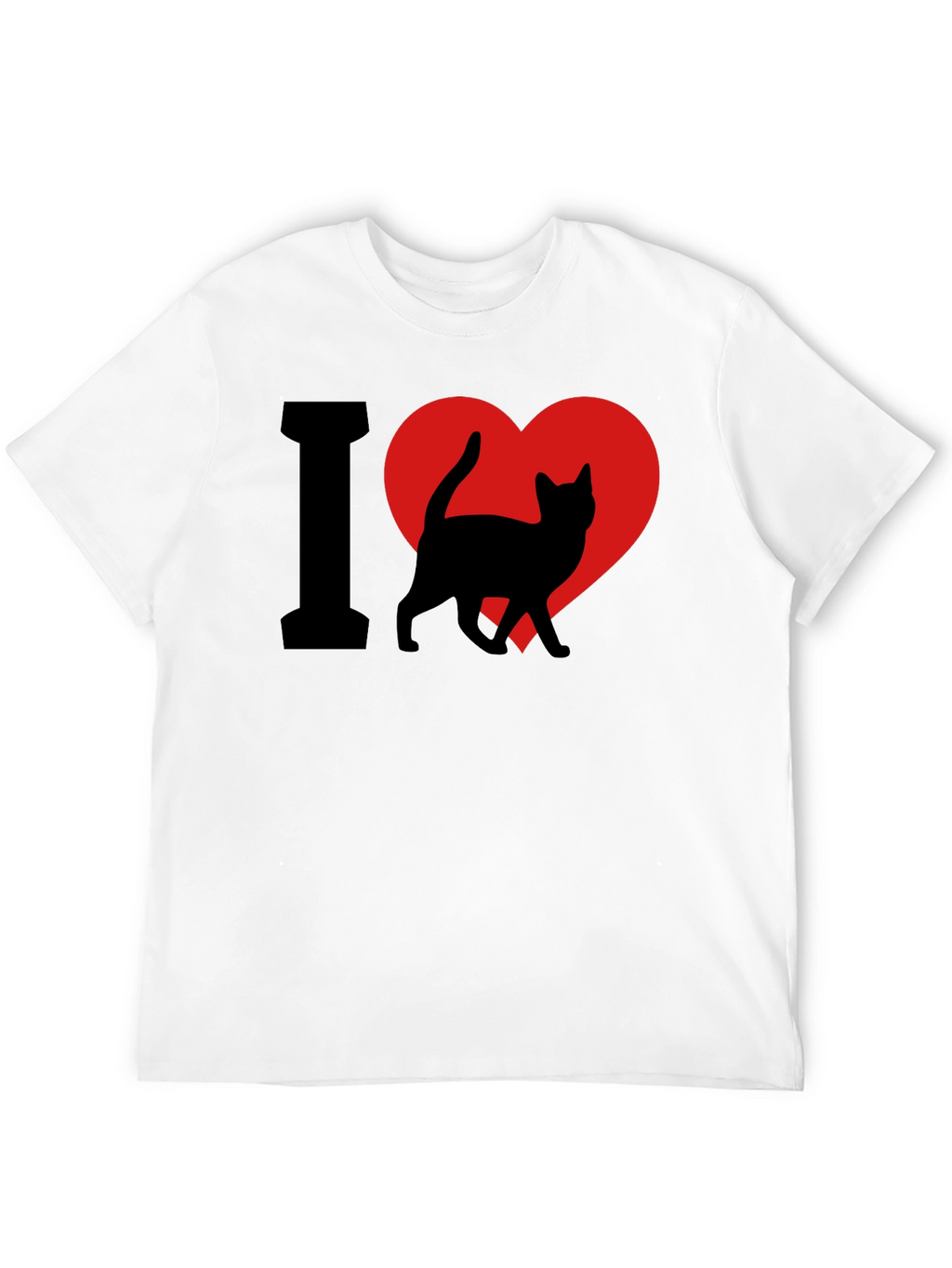 I Heart Cats T-Shirt - Black Cat Lover Tee