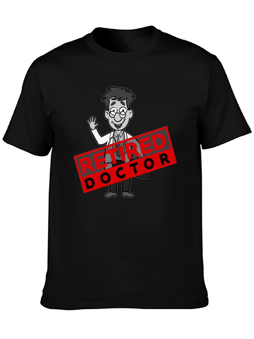 Retired Doctor Cartoon Graphic T-Shirt
