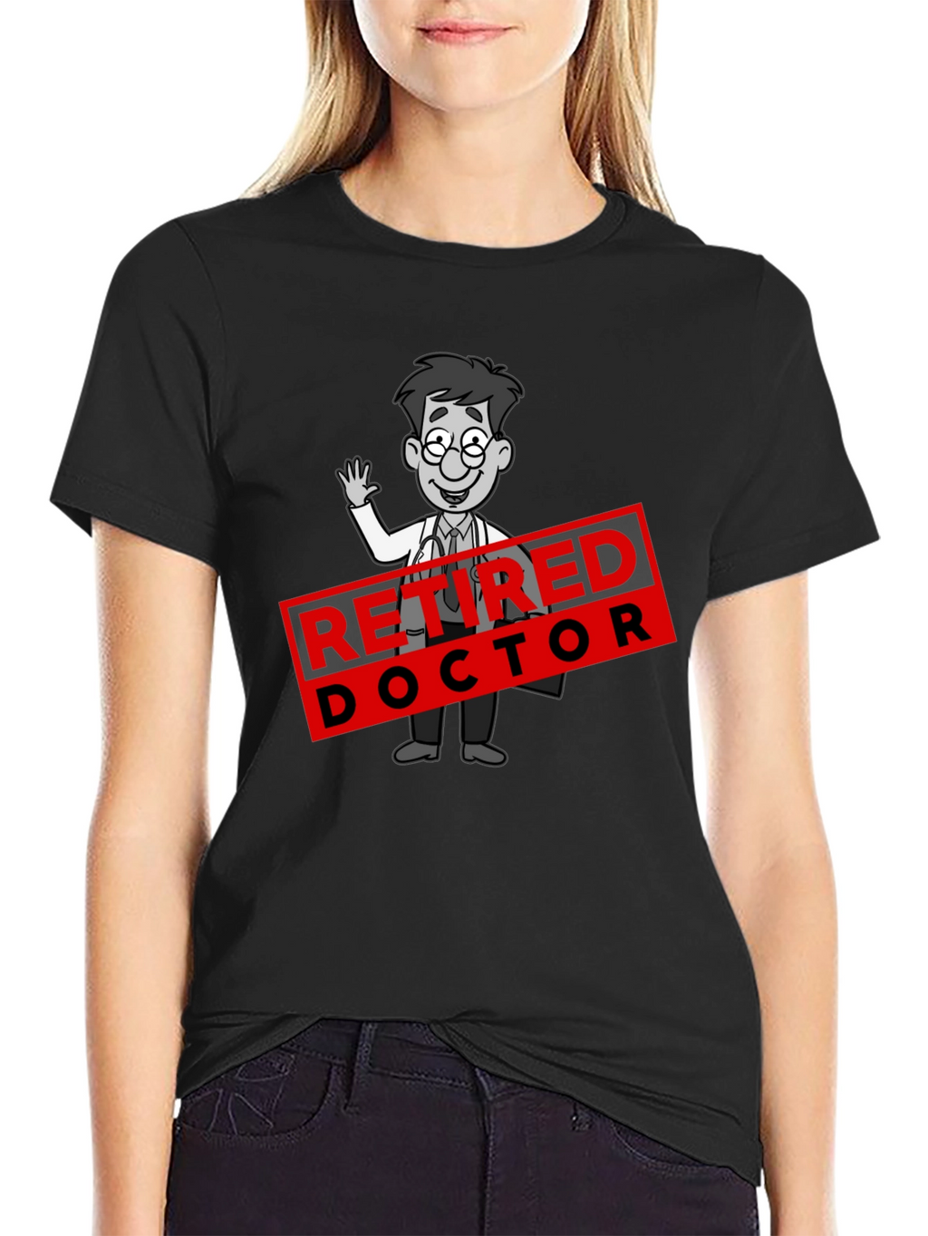 Retired Doctor Cartoon Graphic T-Shirt