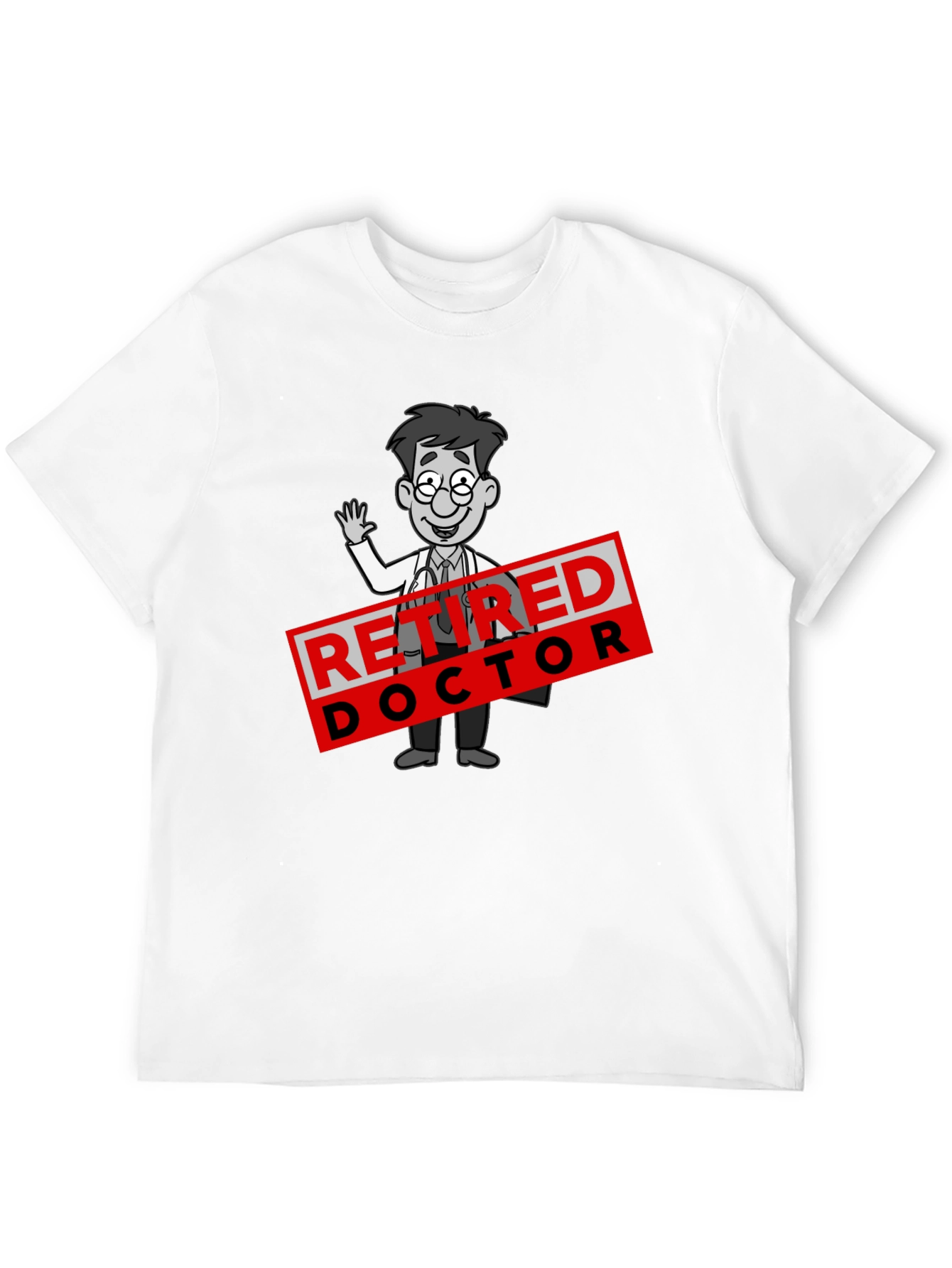 Retired Doctor Cartoon Graphic T-Shirt