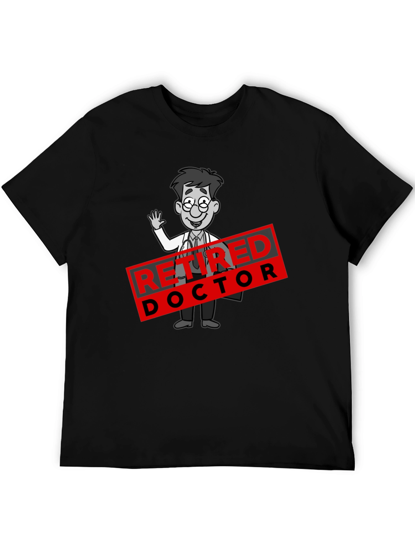 Retired Doctor Cartoon Graphic T-Shirt